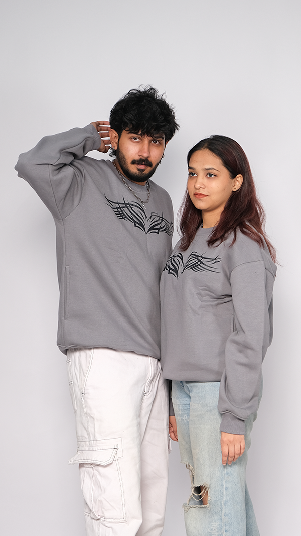 Grey Unisex Oversized Sweatshirt