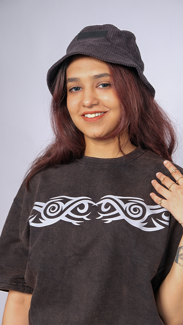 Brown acid wash Unisex Oversized T-Shirt