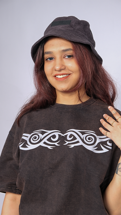 Brown acid wash Unisex Oversized T-Shirt