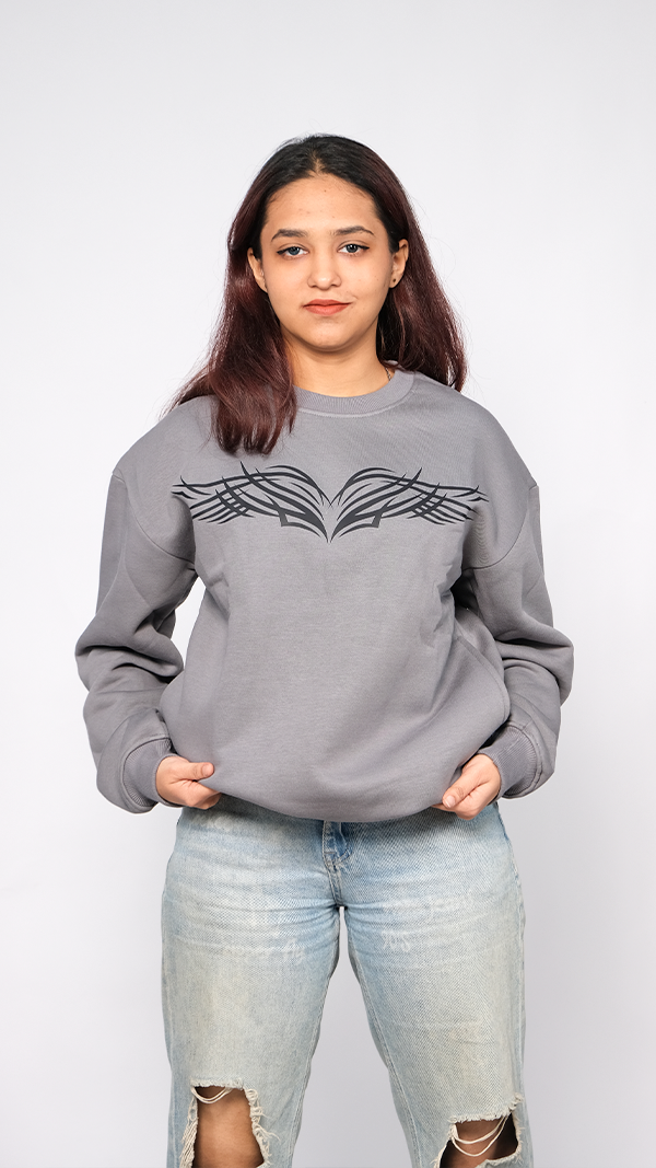 Grey Unisex Oversized Sweatshirt