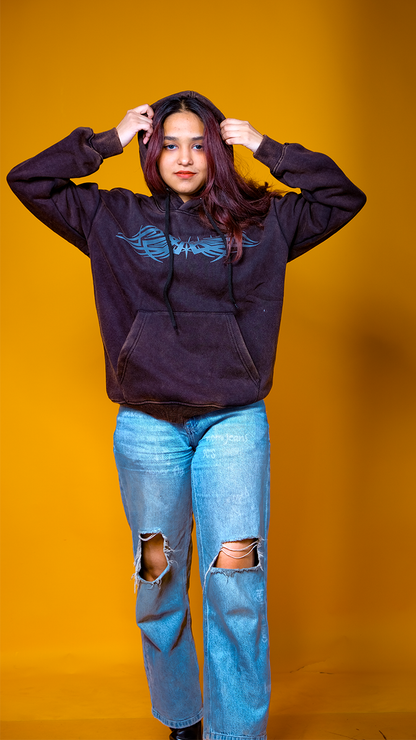 Brown Acid Wash Unisex Oversized Hoodie