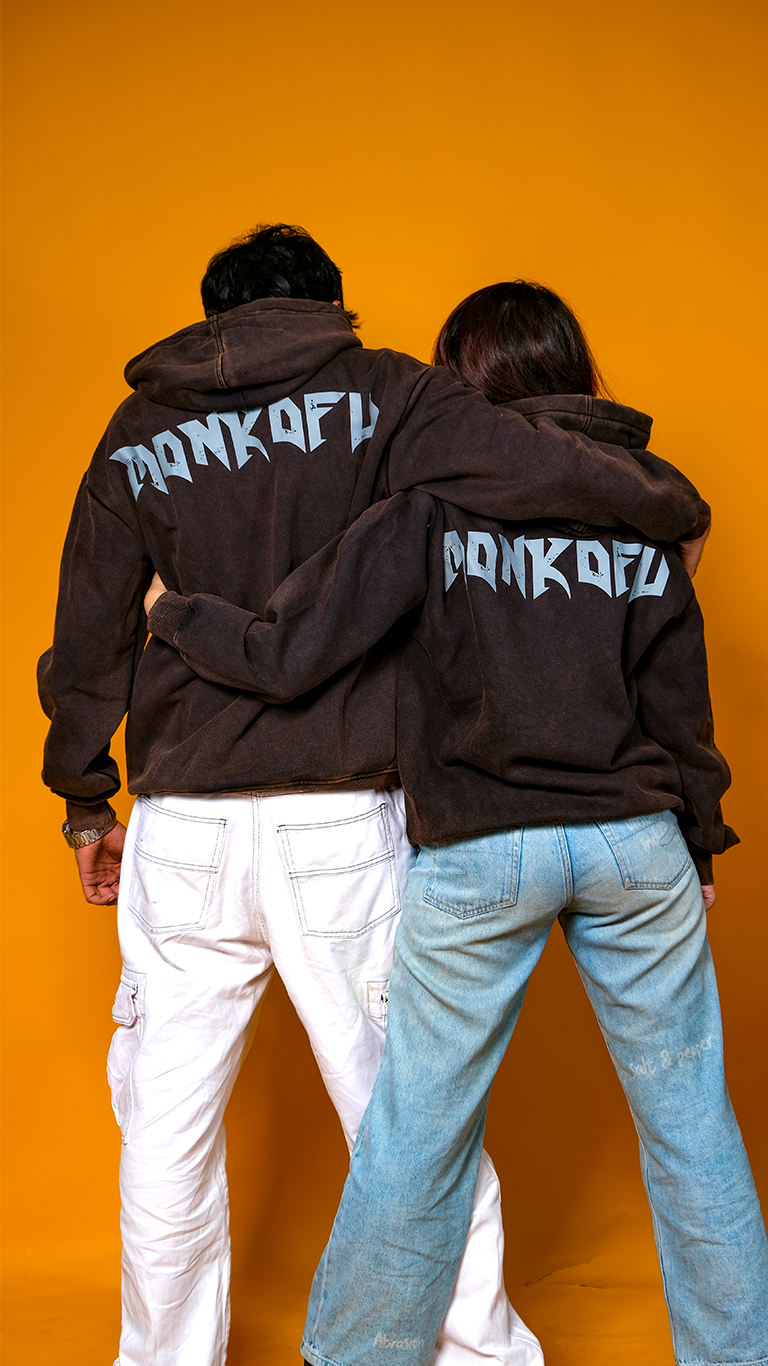 Brown Acid Wash Unisex Oversized Hoodie